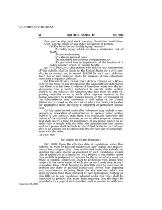 Solid Waste Disposal Act (RCRA) 