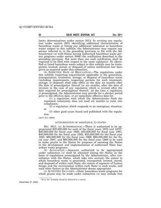 Solid Waste Disposal Act (RCRA) 