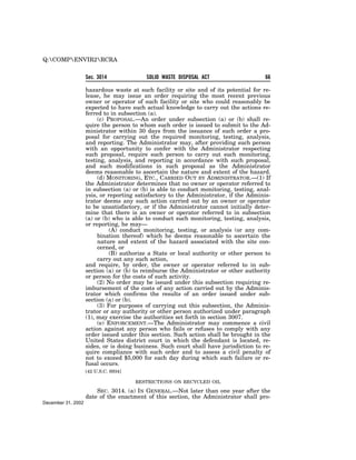 Solid Waste Disposal Act (RCRA) 