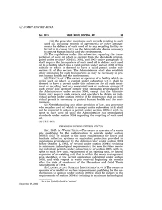 Solid Waste Disposal Act (RCRA) 