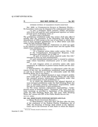 Solid Waste Disposal Act (RCRA) 