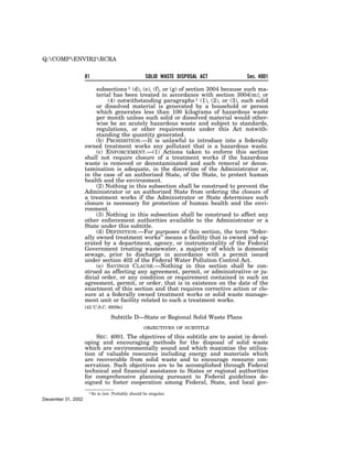 Solid Waste Disposal Act (RCRA) 