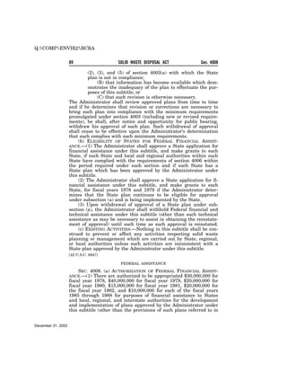 Solid Waste Disposal Act (RCRA) 