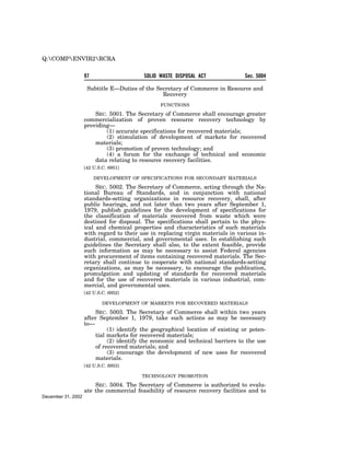 Solid Waste Disposal Act (RCRA) 