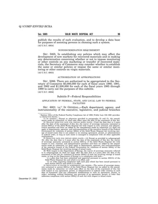 Solid Waste Disposal Act (RCRA) 