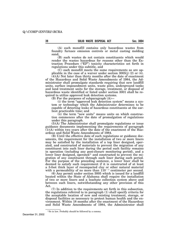 Solid Waste Disposal Act (RCRA)