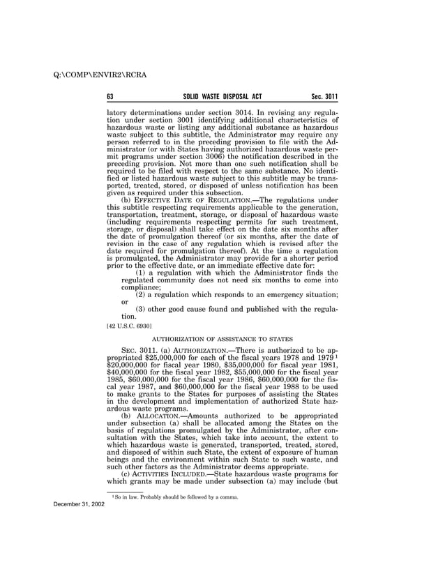 Solid Waste Disposal Act (RCRA)