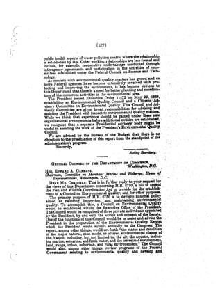 Congressional White Paper on a National Policy for the Environment 