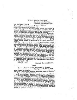 Congressional White Paper on a National Policy for the Environment 