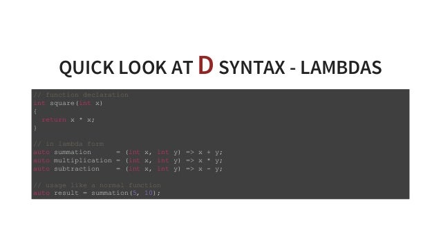 D programming language