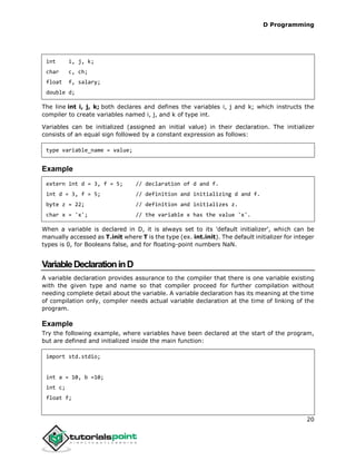 D programming tutorial | PDF