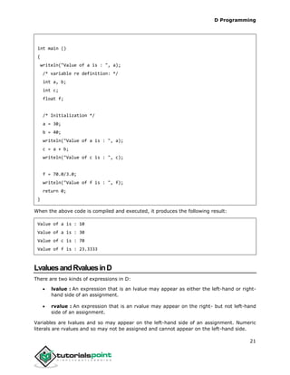D programming tutorial | PDF