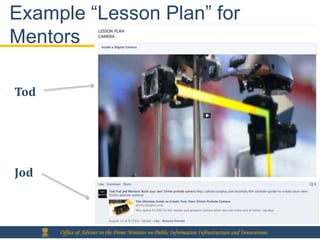 Example “Lesson Plan” for
Mentors

Tod




Jod



      Office of Adviser to the Prime Minister on Public Information Infrastructure and Innovations
 