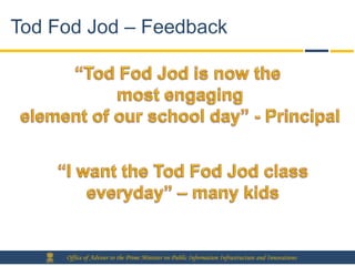 Tod Fod Jod – Feedback




     Office of Adviser to the Prime Minister on Public Information Infrastructure and Innovations
 