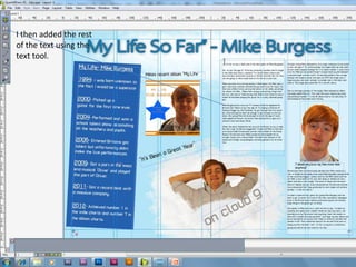 I then added the rest
of the text using the
text tool.
 