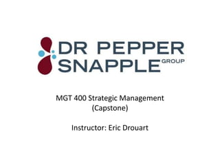 MGT 400 Strategic Management
         (Capstone)

    Instructor: Eric Drouart
 