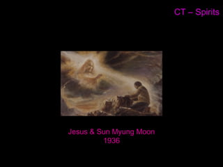 Men and women who do not reach the completion stage on
earth have to continue their efforts to grow as disembodied spirits.
This is unimaginably more difficult than growing while on earth,
since on earth an individual has a body to give vitality elements
to his spirit directly.
Once detached from his or her body, a person can gain the
benefit of vitality elements only indirectly, by serving men and
women still on earth.
/Essentials Of The Unification Principle - Thomas Cromwell
 