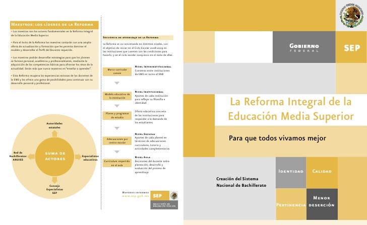 Díptico de la Reforma Integral de la Educación Media Superior
