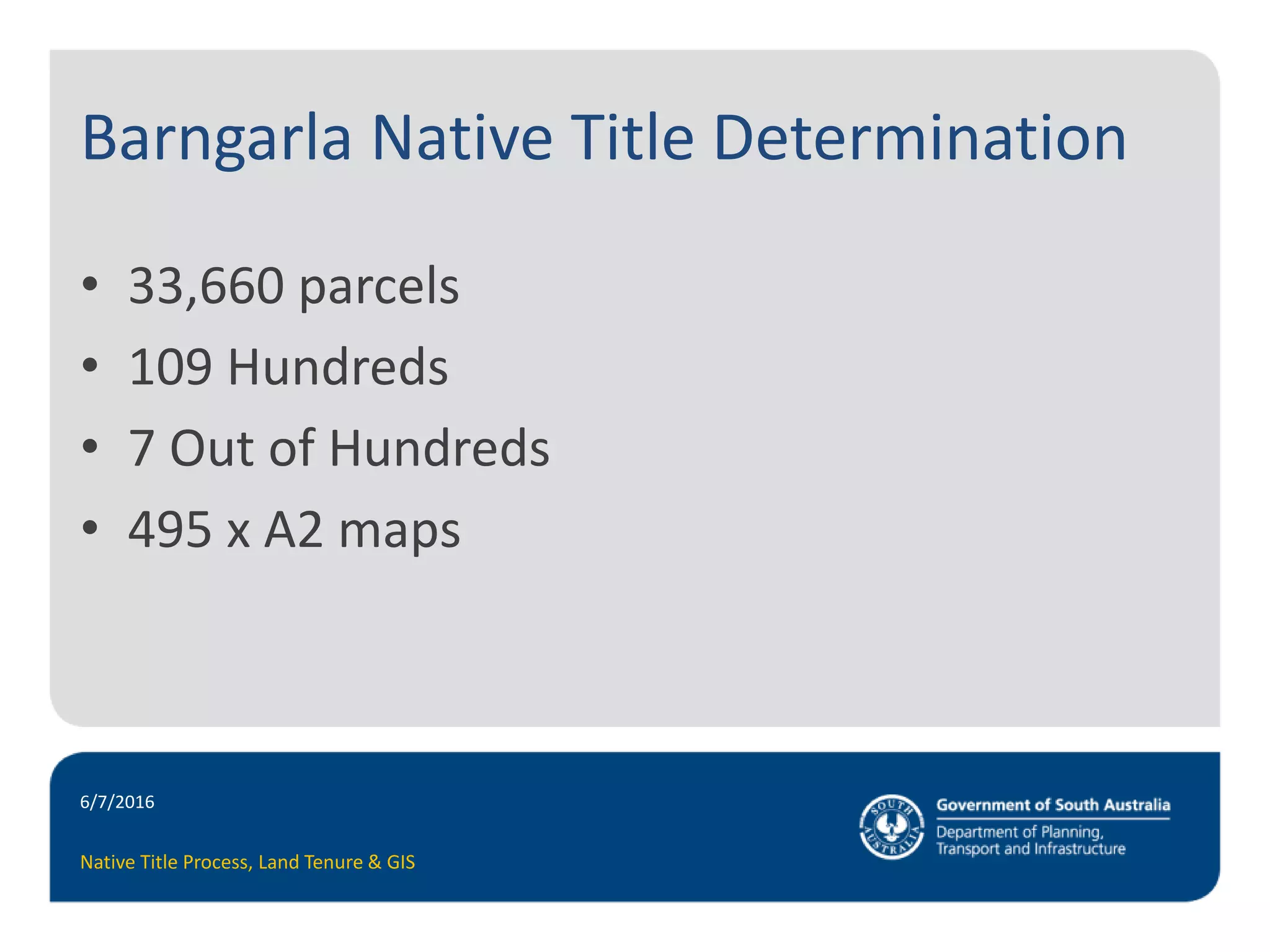 The Native Title Process – Land Tenure & Mapping | PPTX