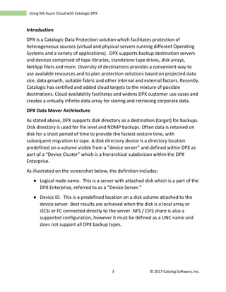 Using Catalogic DPX with Microsoft Azure Cloud | PDF