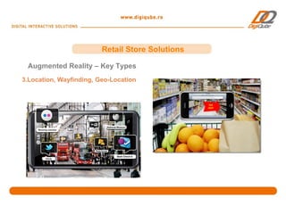 Retail Store Solutions

 Augmented Reality – Key Types
3.Location, Wayfinding, Geo-Location
 