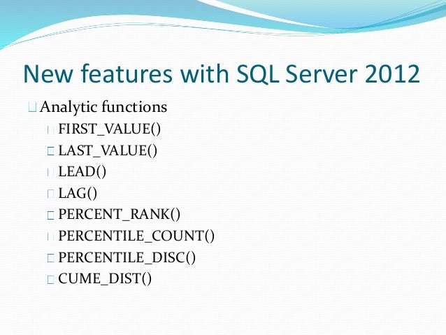 Windowing Functions in SQL Server