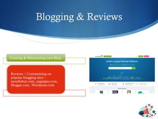 Blogging & Reviews
 