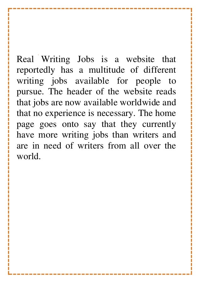 Writing jobs