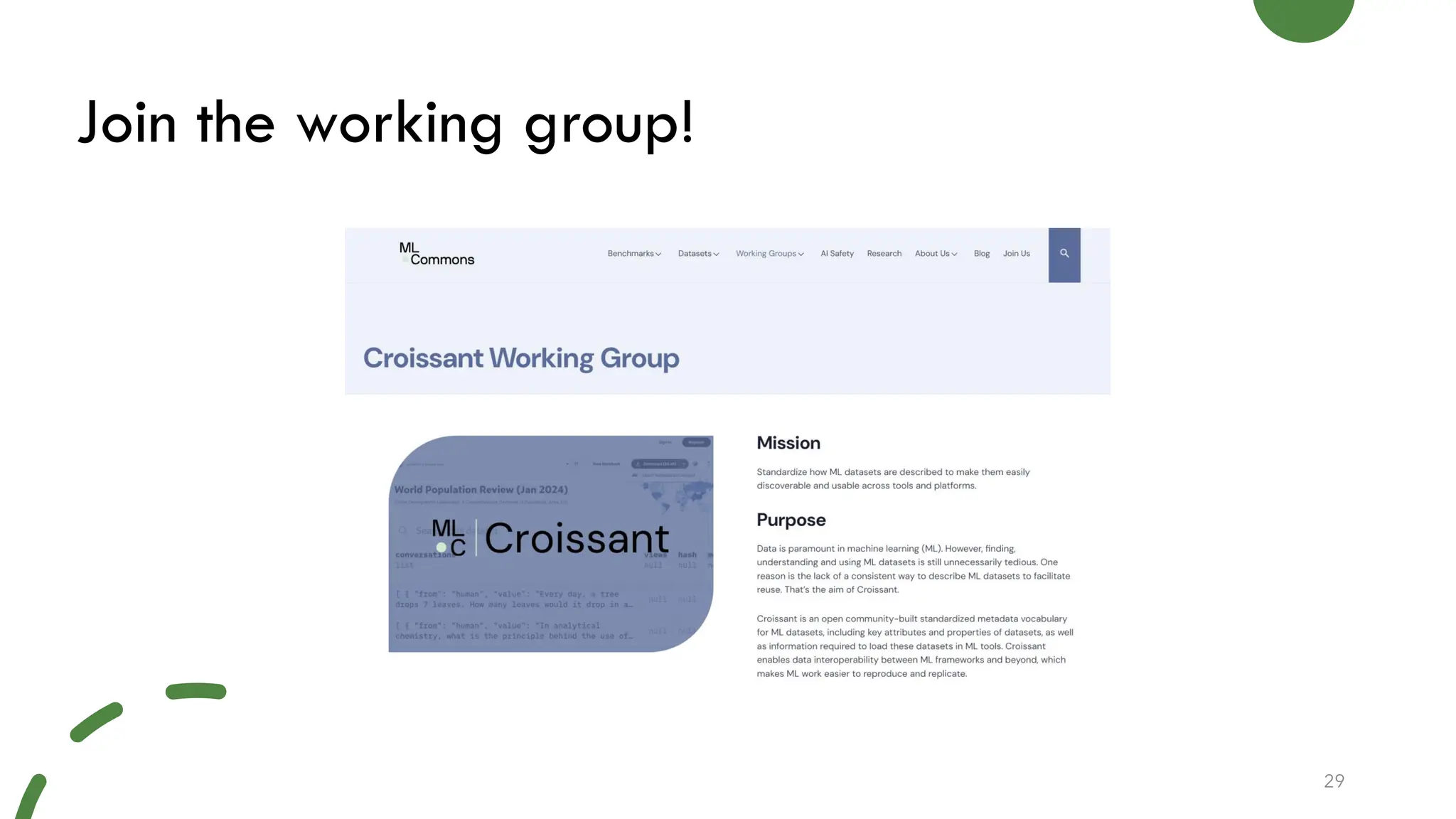 Join the working group!
29
 