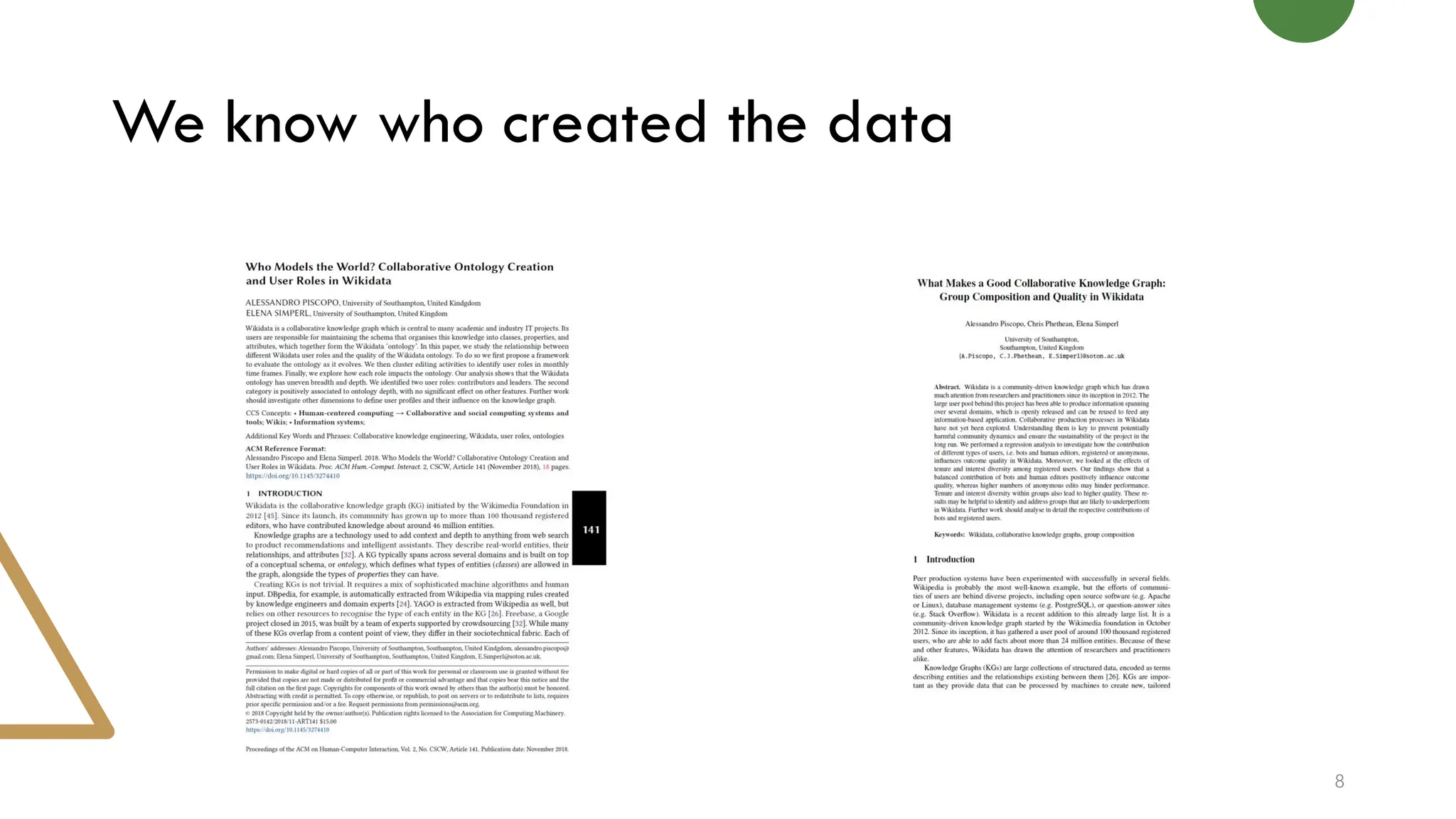 We know who created the data
8
 