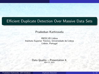Efficient Duplicate Detection Over Massive Data Sets | PDF