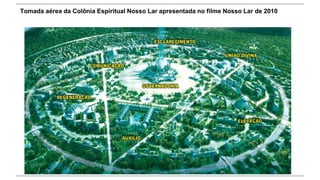 Tomada aérea da Colônia Espiritual Nosso Lar apresentada no filme Nosso Lar de 2010
 
