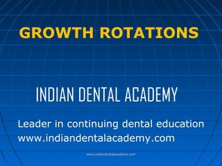 GROWTH ROTATIONS

INDIAN DENTAL ACADEMY
Leader in continuing dental education
www.indiandentalacademy.com
www.indiandentalacademy.com

 