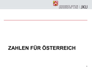 18
ZAHLEN FÜR ÖSTERREICH
 