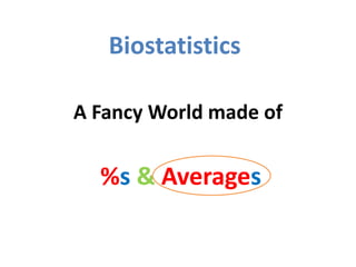 A Fancy World made of
%s & Averages
Biostatistics
 