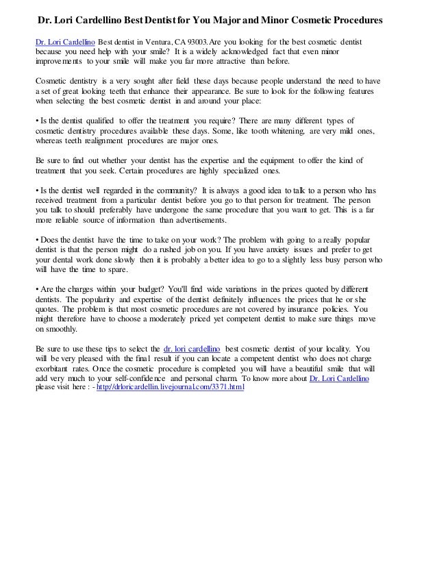 Dr. lori cardellino best dentist for you major and minor cosmetic