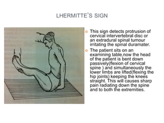 Lahrmets Sign spine examination by Dr.guru prasad | PPTX