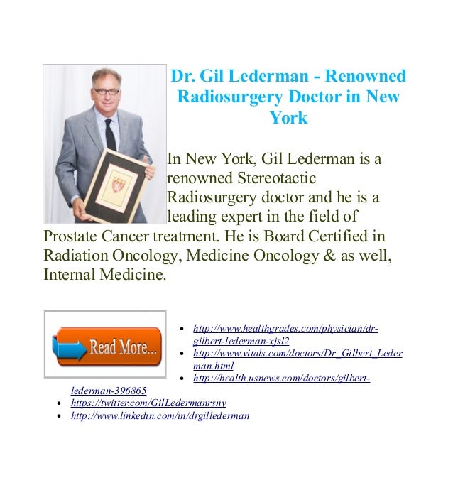 Dr. Gil Lederman Renowned Radiosurgery Doctor in New York
