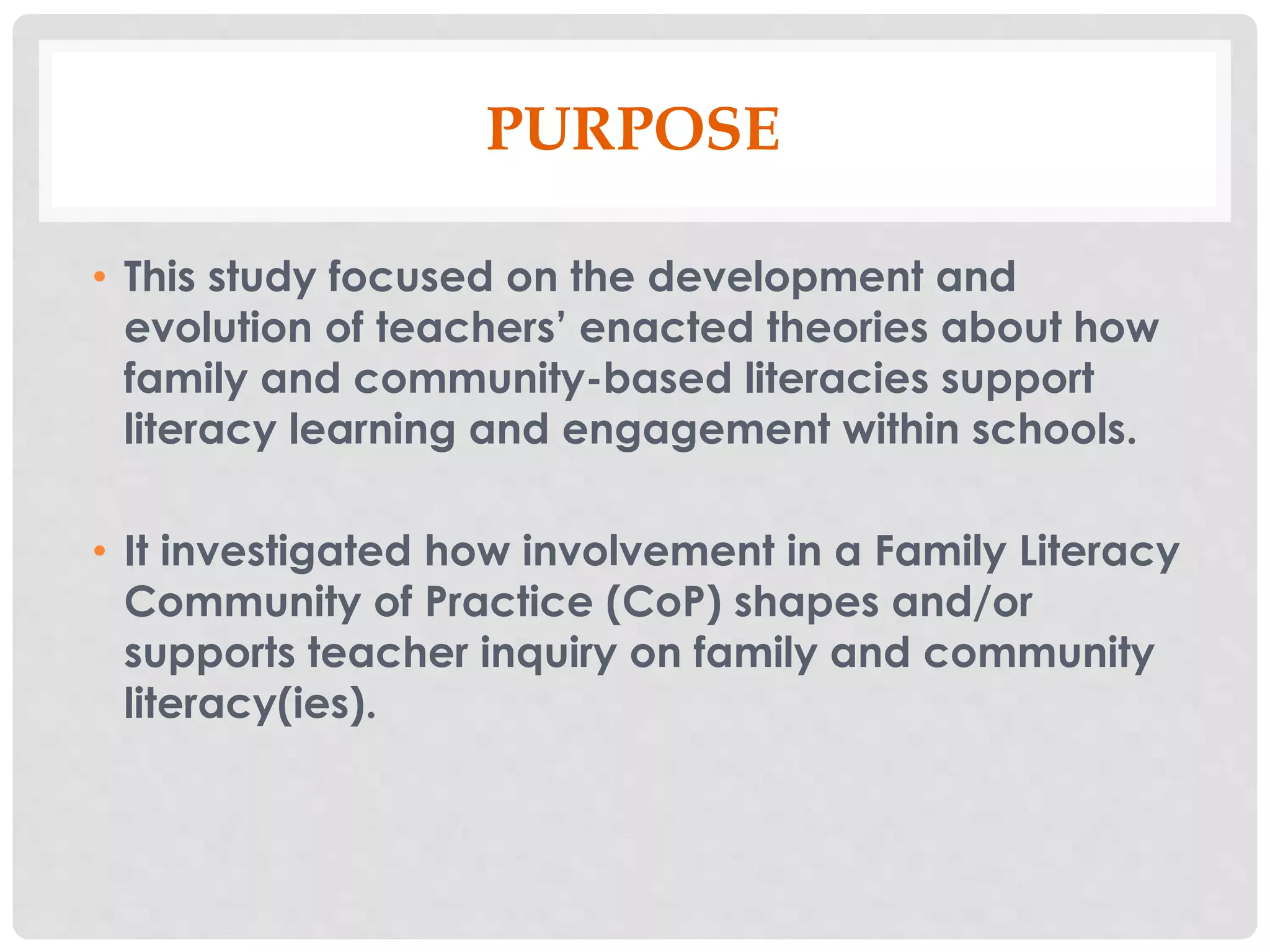 Family Literacy Community of Practice: Community Mapping and Critical ...