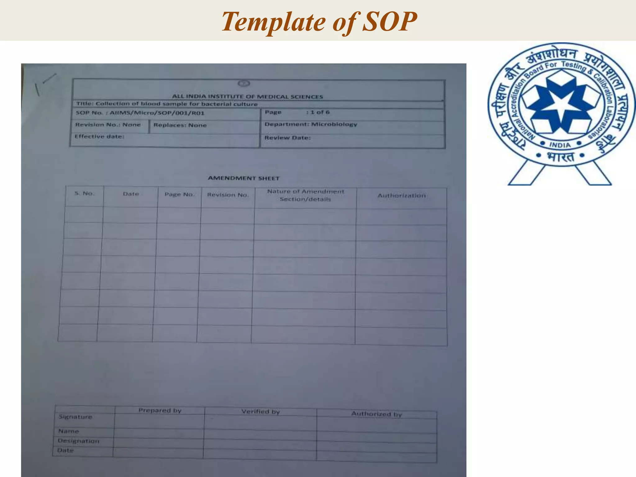 Template of SOP
 