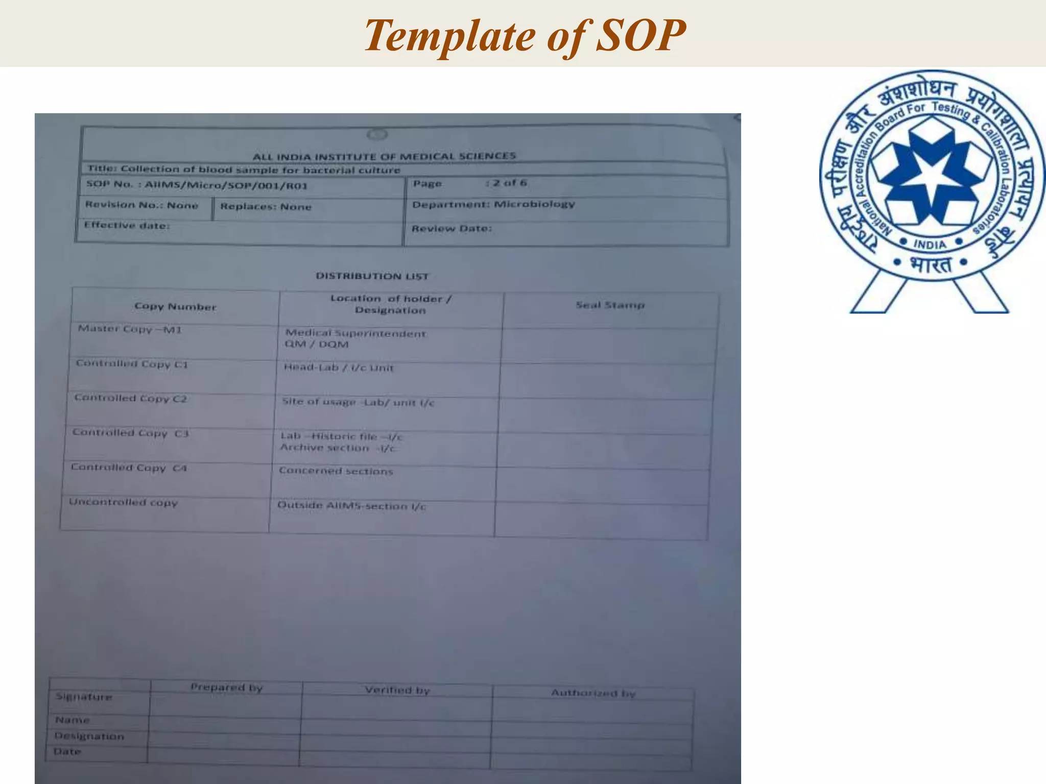 Template of SOP
 