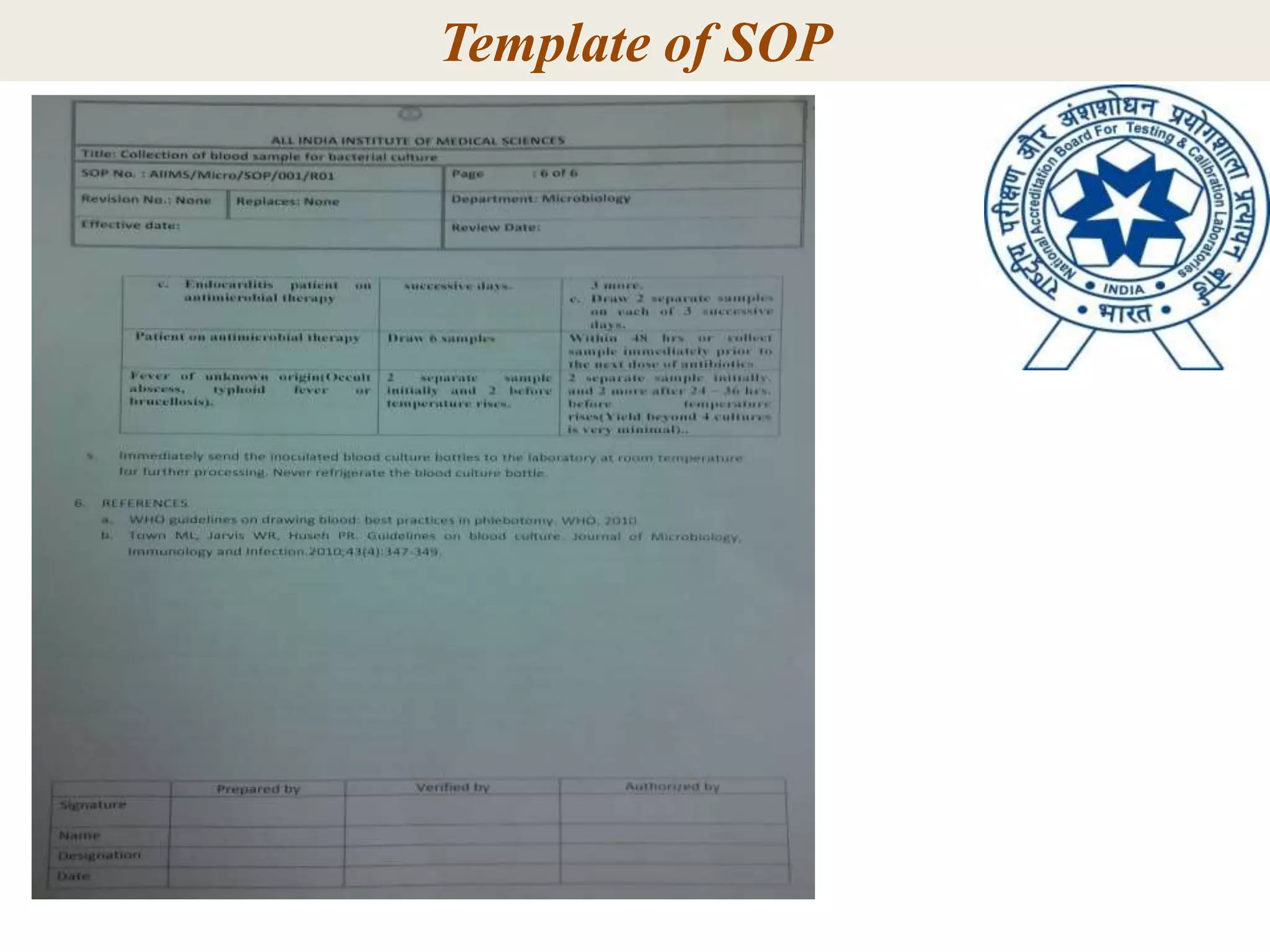 Template of SOP
 