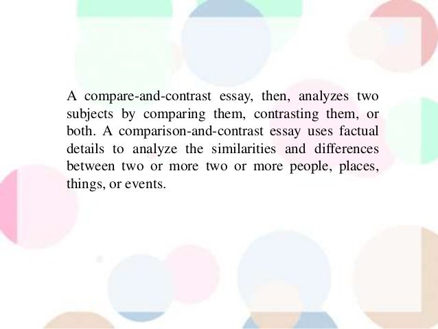 compare and contrast essay topic ideas