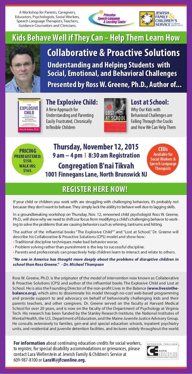Dr Ross Greene Educating Kids Who Have >> Ross Greene Presentation Thursday November 12 North Brunswick Nj Dr Ross Greene Educating Kids Who Have >> Ross Greene Presentation Thursday November 12 North Brunswick Nj