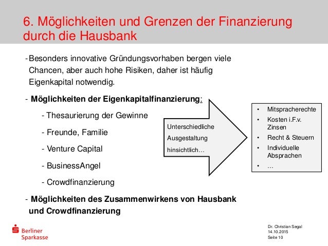 Finanzierungsmöglichkeiten von IT-Unternehmen durch die Hausbank