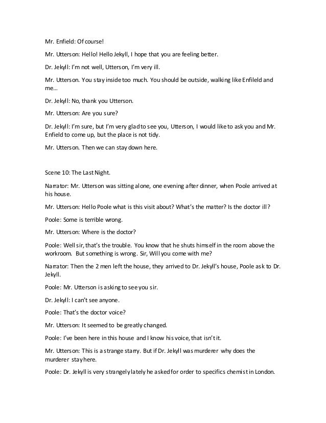 Dr Jekyll And Mr Hyde Script Dr Jekyll And Mr Hyde Script