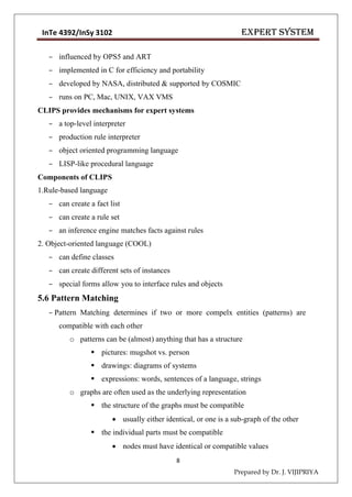 Expert System Lecture Notes Chapter 1,2,3,4,5 - Dr.J.VijiPriya | PDF