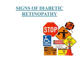 SIGNS OF DIABETIC
RETINOPATHY
 