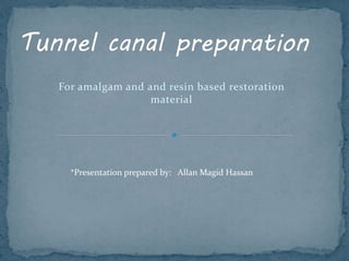 For amalgam and and resin based restoration
material
*Presentation prepared by: Allan Magid Hassan