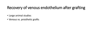 Recovery of venous endothelium after grafting
• Large animal studies
• Venous vs. prosthetic grafts
 